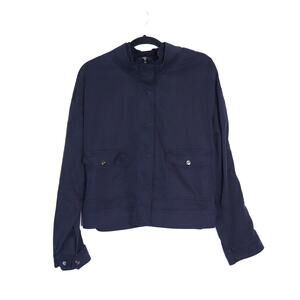 MARRAKECH Timothy Zip Jacket Black Denim Snap Button High Neck Women's L